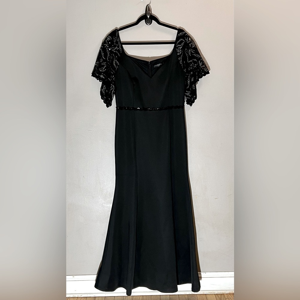 Ever Pretty floor length gown with lace/beaded flutter sleeves